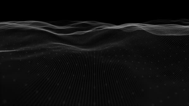 Slow Digital Waving Lines Background Animation Abstract Slow Motion Background — 비디오