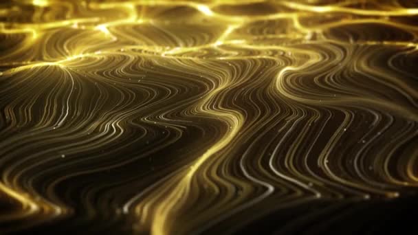 Abstract Gold Swirling Flowing Lines Animação Fundo Fundo Tecnologia Papel — Vídeo de Stock