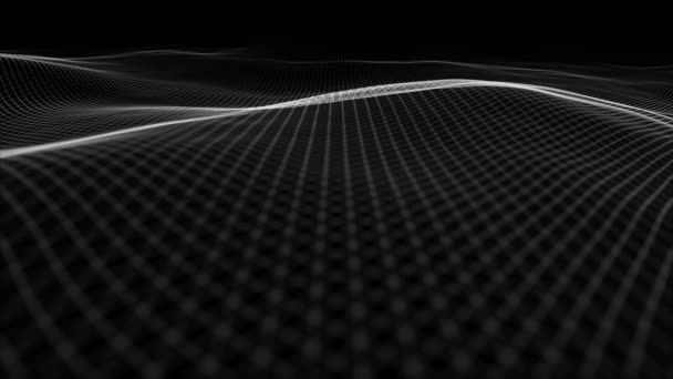 Abstraktes Slow Digital Waving Lines Hintergrundbild Animation Eines Abstrakten Zeitlupenhintergrundes — Stockvideo
