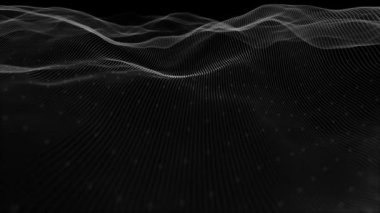 Soyut Yavaş Mo Dijital Dalgalanan Çizgiler Fx Arkaplan / 4k soyut yavaş çekim arkaplanının dijital fraktal parçacık çizgileri sallanan animasyonu