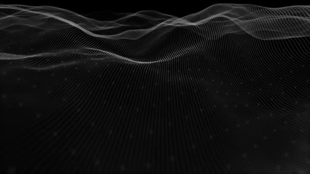 Абстрактний Повільний Цифрові Wave Lines Фонова Анімація Абстрактного Фону Повільного — стокове відео