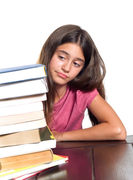 A tanulási nehézségekkel küzdő iskoláslány — Stock Fotó