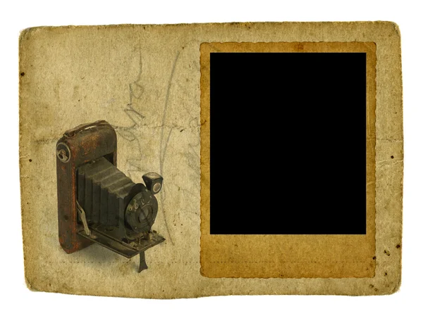 Винтажная фоторамка, с гребешком края и винтажной крупной формы — стоковое фото