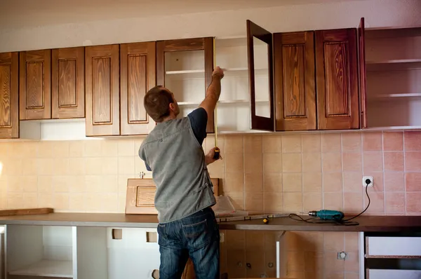 New kitchen cabinets Stock Photo