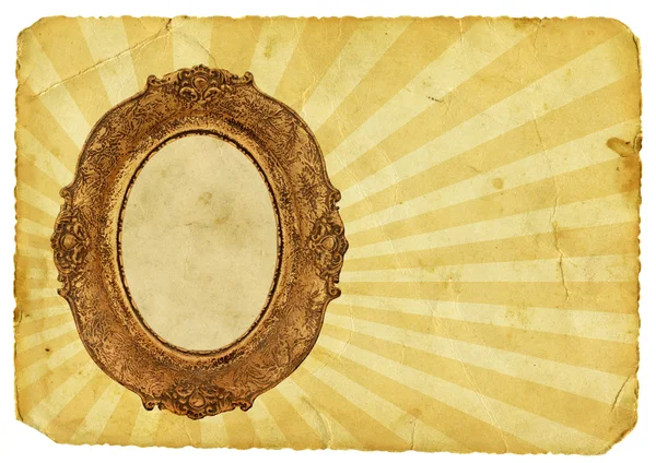 Old paper with golden frame — Stock Photo, Image