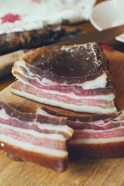 Smoked bacon — Stock Image Smoked bacon Royalty Free Stock Photos