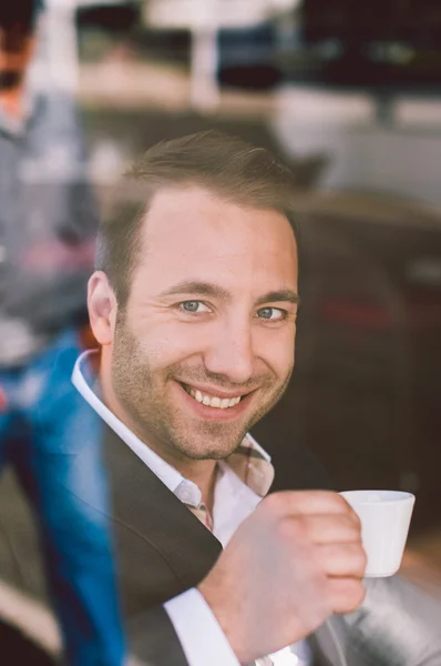 Drinking espresso — Stock Photo, Image