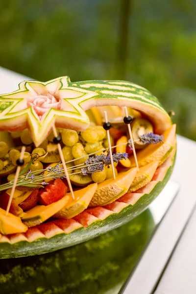 Wedding Table Delicious Fresh Fruits — 图库照片