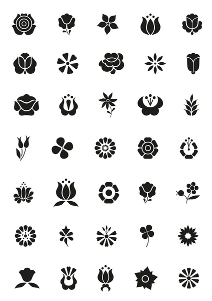 Simplemente iconos de flores — Vector de stock
