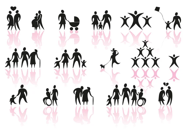 Familie Pictogrammen — Stockvector