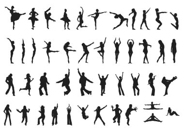 dansçılar silhouettes