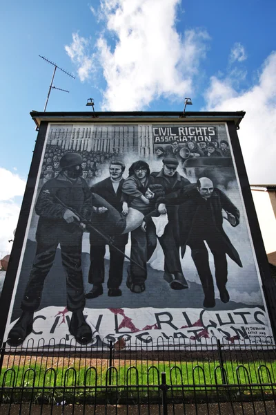 Bloody Sunday wall-paintings in Londonderry — Stock fotografie