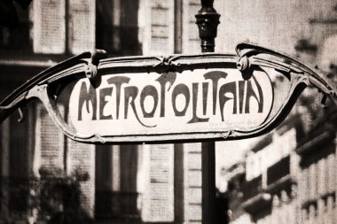 paris Vintage görüntü eski kumaş dokusu üzerinde