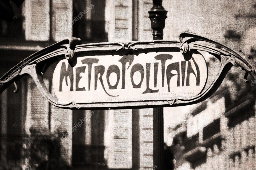 Vintage image of Paris on old fabric texture
