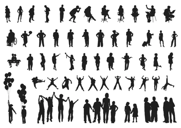People silhouettes — Stock Vector