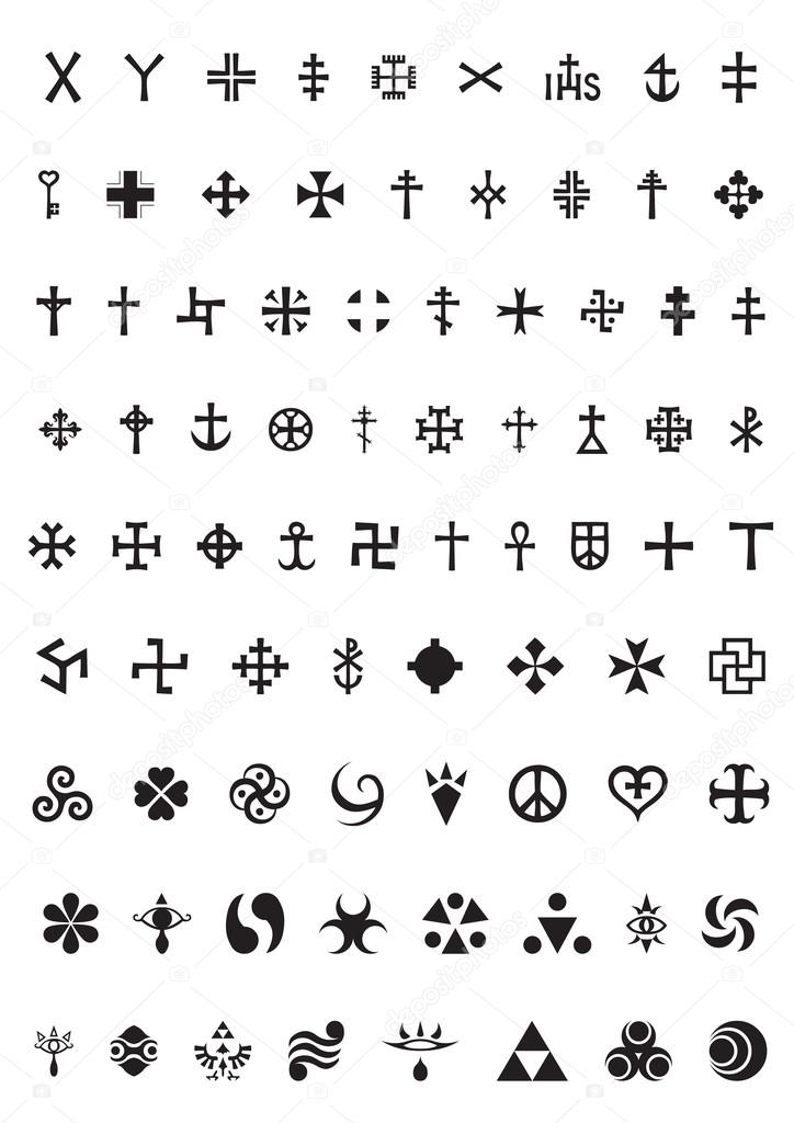 esoteric symbols and crosses