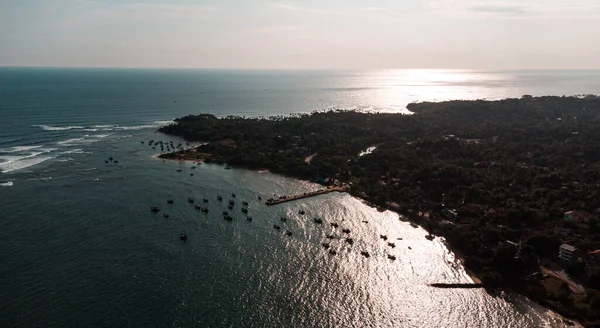 aerial view of the coast of the island of the indian ocean, Sri Lanka, Asia.