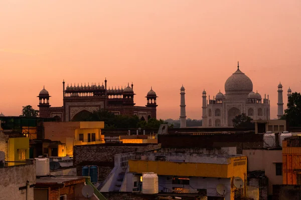 Panoramic View Taj Mahal — Stockfoto