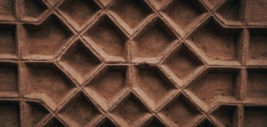 Tarihi kahverengi mermer karoların yakın çekimi, Hint dekorasyonu, Agra Kalesi, Taj Mahal.