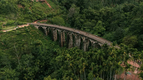 Arch Railway Bridge Ella Sri Lanka Historic Building Set Green — Stockfoto
