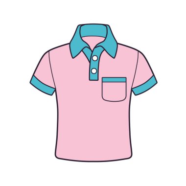 Pembe polo gömlek vektörü izole edildi.