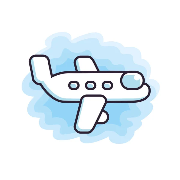 Airplane Sky Cartoon Vector Icon — Stock Vector