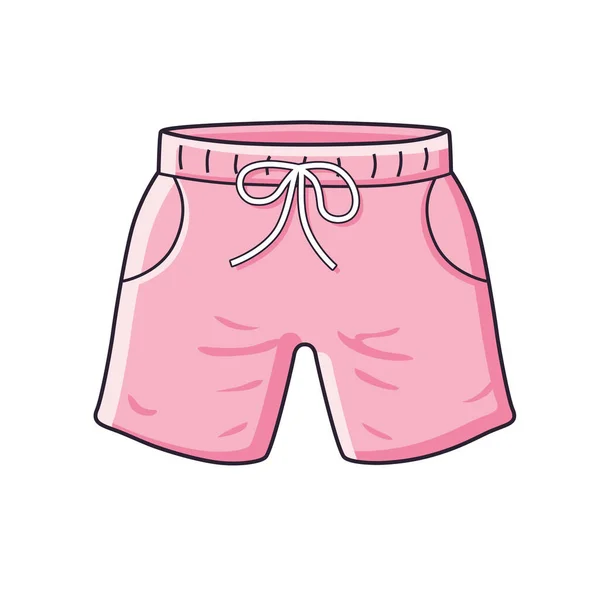 Rosa Verano Playa Pantalones Cortos Aislados Vector Boardshorts Bañador Troncos — Archivo Imágenes Vectoriales