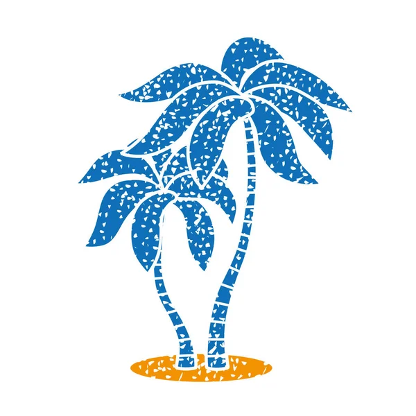 Deux Palmiers Vecteur Plat Icône — Image vectorielle