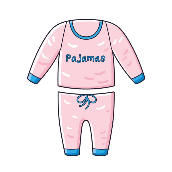 Roze Pyjama Babykleertjes Geïsoleerd — Stockvector