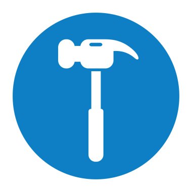 Pençe çekiç düz vektör simgesi