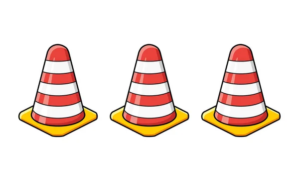 Cones Aviso Trânsito Isolados —  Vetores de Stock