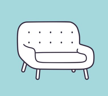 Kanepe çizgi film vektör simgesi.