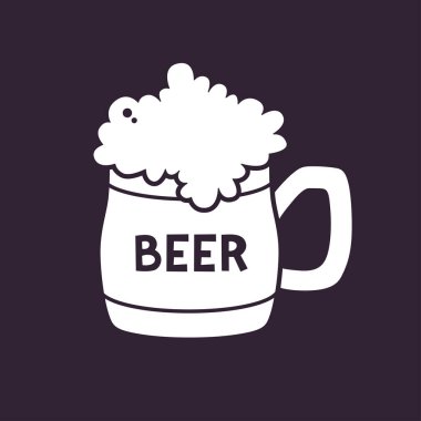 Köpük vektör ikonlu bir kupa bira..