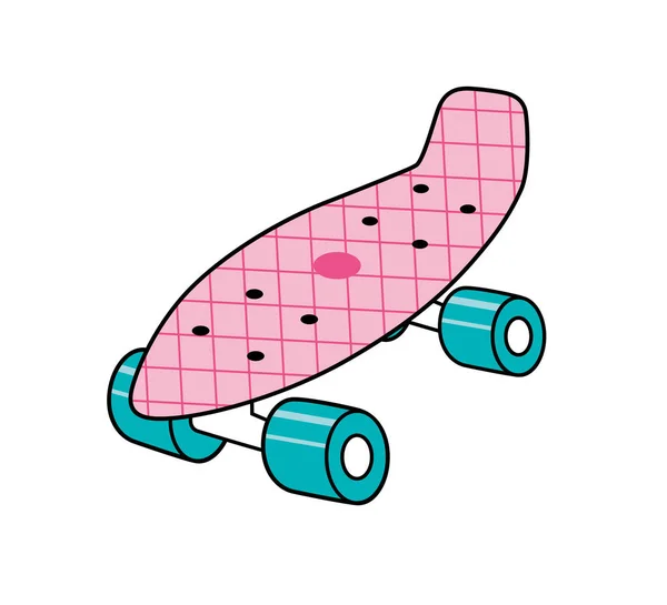 Planche Roulettes Penny Cruiser Plastique Rose Isolée — Image vectorielle