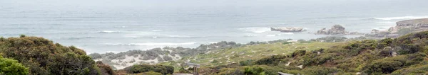 Colinas Vão Para Praia Arenosa Eles Colinas São Cobertos Arbustos — Fotografia de Stock