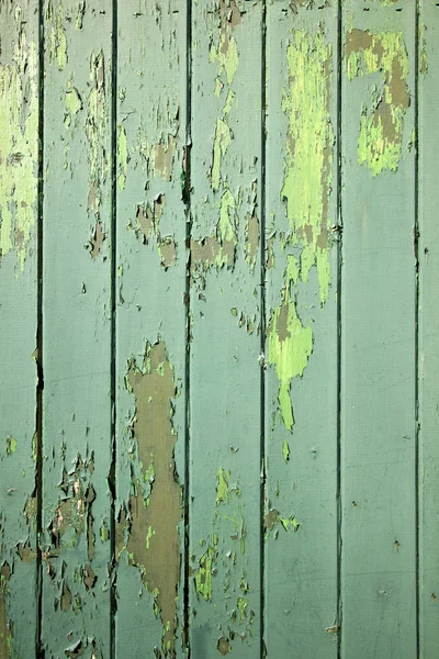Part of green weathered wooden fencing — Stock Photo, Image