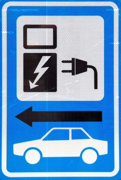 Sign for loading electric car — Stock Photo, Image