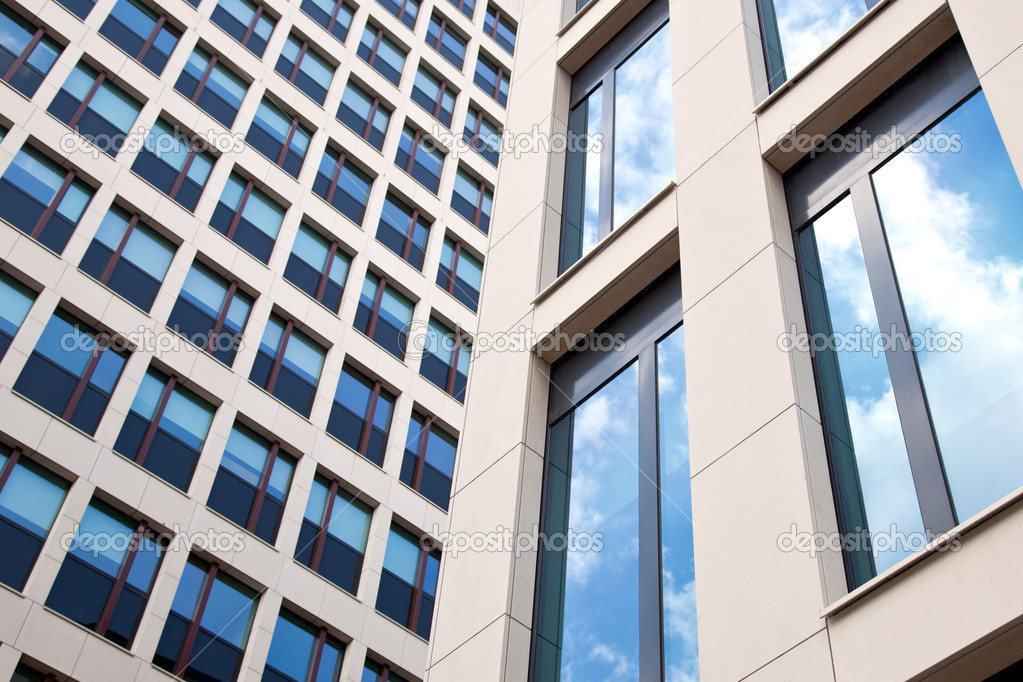 two facades of office building
