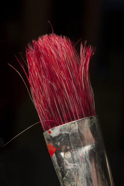 Parte del pincel utilizado para el rojo — Foto de Stock
