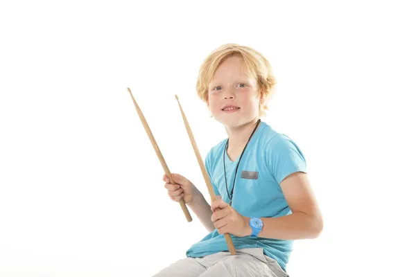 Very young drummer — Stock Photo, Image