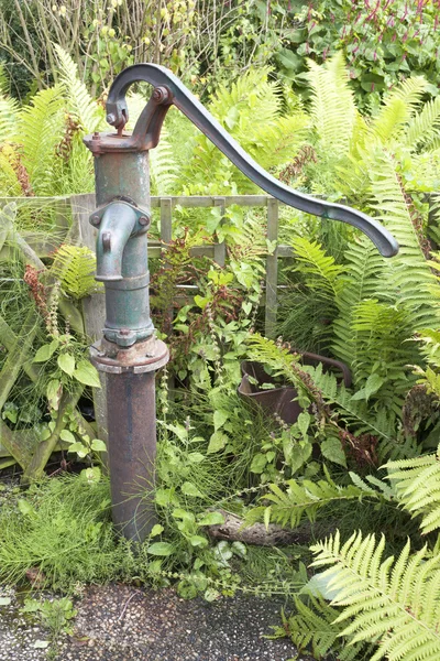 Vieja bomba de agua de hierro fundido en el jardín —  Fotos de Stock