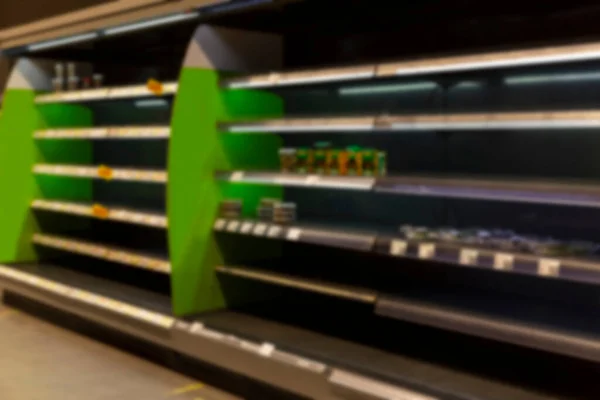 Empty Shelves Store Hunger Financial Food Crisis Blurred — Stock Photo, Image