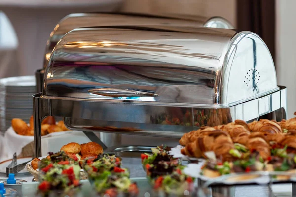 Beautiful Buffet Table Hot Warmer Business Meetings Celebrations Imagens Royalty-Free