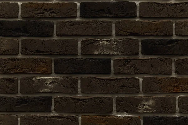 Powierzchnia Ciemnobrązowej Ceglanej Ściany Dekoracyjne Płytki Elewacyjne Kontekst Miejsce Tekst — Zdjęcie stockowe