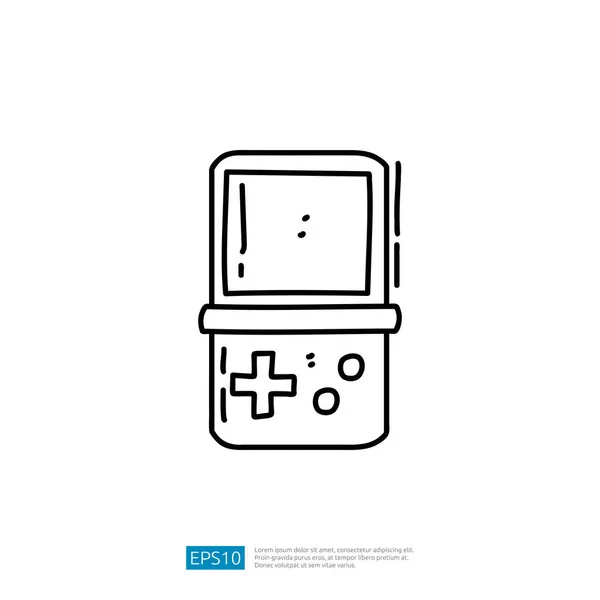 Spel Pad Controller Doodle Pictogram — Stockvector