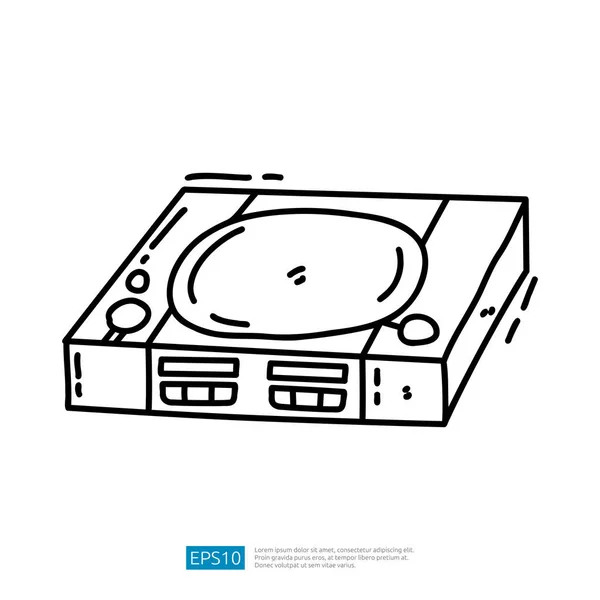 Game Box Console Doodle Icon — Stock Vector