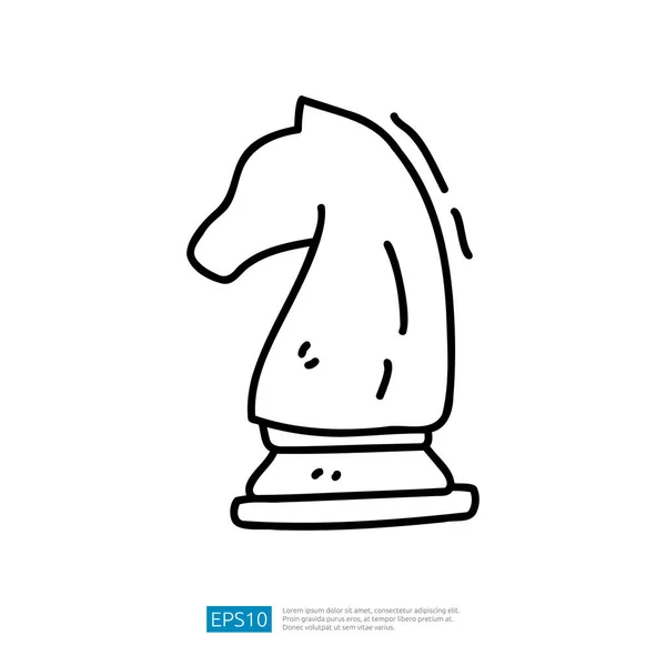 Horse Chess Game Doodle Icon — ストックベクタ