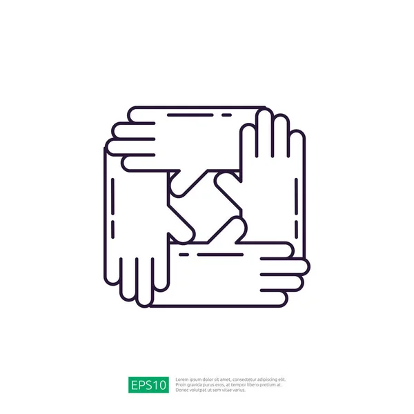 Hands Support Each Other Concept Teamwork Icon — 스톡 벡터