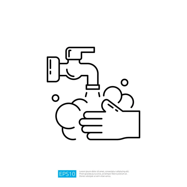 Washing Hands Clean Disinfect Icon — Vettoriale Stock