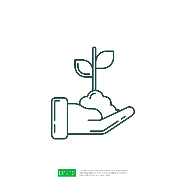 Hand Growing Plant Icon — Vettoriale Stock